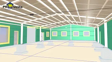 208. Быстровозводимая столовая и офис 12Ш х 24Д х 3В из ЛСТК для местного фермера в г. Клинцы, Россия